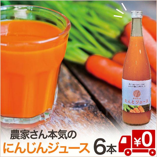 野菜そのまま？！「無添加・無農薬のにんじんジュース720ml」6本/12本