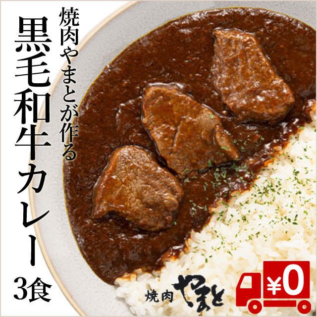 【焼肉屋が作る】黒毛和牛たっぷりカレー3食セット〜（送料無料）