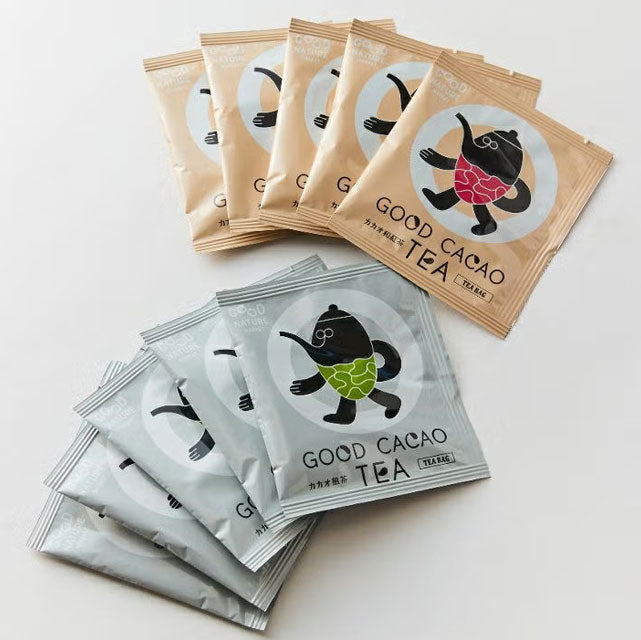 ＜有機茶葉×カカオ＞優しい時間のお供に煎茶＆紅茶ティーバック【2種×15個】