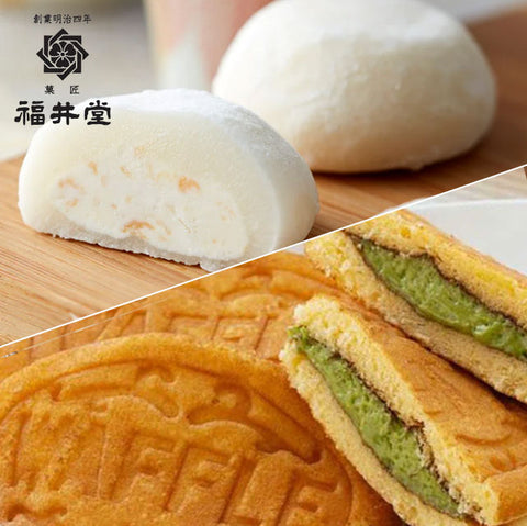 ＜老舗の傑作二品＞白桃生クリーム大福＆抹茶ワッフル【計30個】