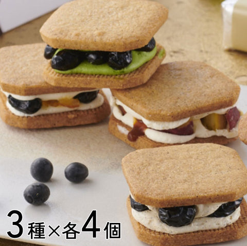 ＜限定商品＞黒豆たっぷり！きな粉香る和のバターサンド3種【12個】