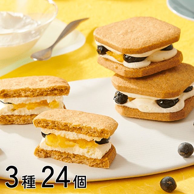 ＜限定商品＞黒豆たっぷり！きな粉香る和のバターサンド3種【24個】冷凍送料無料