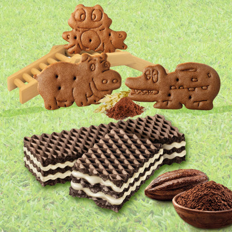 ＜ドイツ＆イタリア＞世界中で愛されるお菓子【2種×各12袋】ココアウエハース＆動物ビスケット
