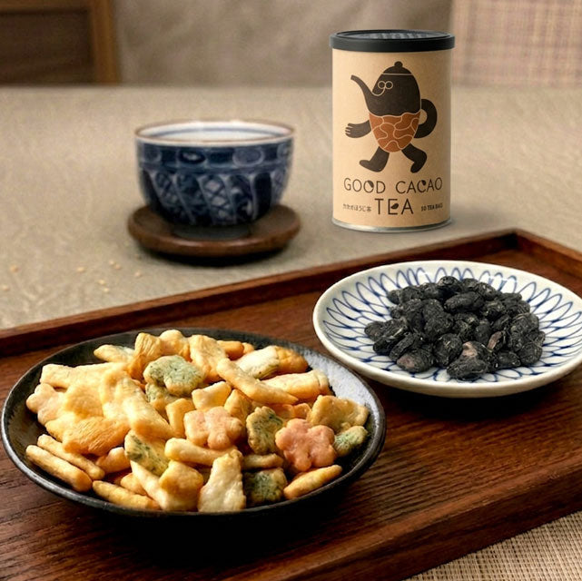 ＜おうちカフェ＞お茶＆黒豆甘納豆＆国産米あられのセット