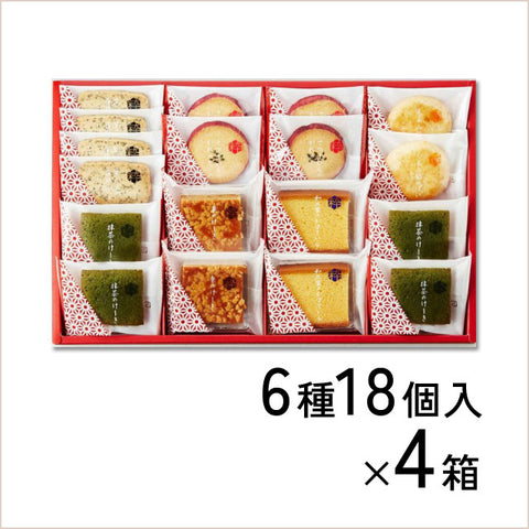 ＜和の焼き菓子＞選りすぐり6種の味わい【18個入×4箱】