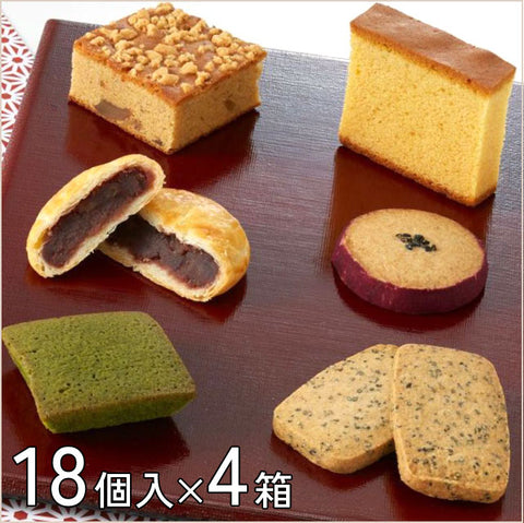 ＜和の焼き菓子＞選りすぐり6種の味わい【18個入×4箱】