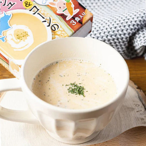 ＜家族にやさしい＞無添加スープ３食入【3種×8箱　計24箱（72食）】 海藻・ポテト・キャロットコーン