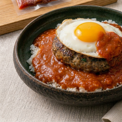 ★増量中★＜国産黒毛和牛＞トマトイタリアン＆玉ねぎ醤油ハンバーグ